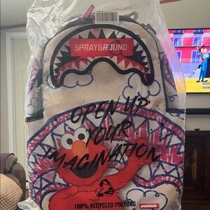 Sprayground Red and White Elmo Backpack